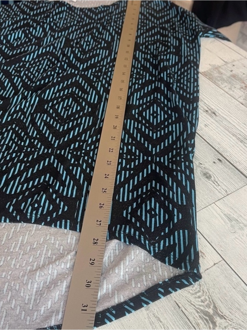 LulaRoe Teal and Black Irma Tunic Top XXS - Picture 9 of 9